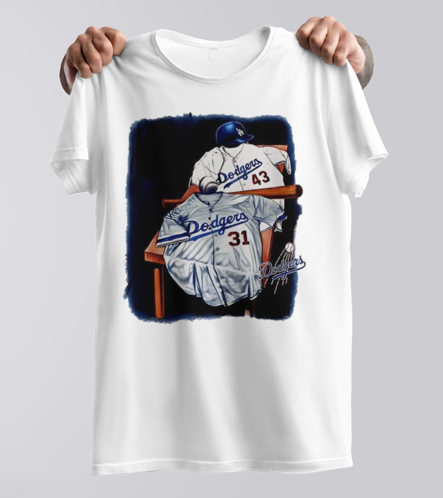 Los Angeles Dodgers 31 And 43 Baseball Jersey Vintage Collection T-Shirt