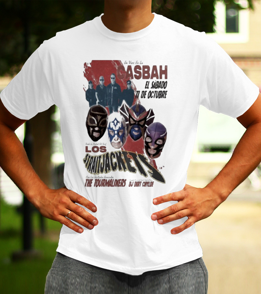 Los Straitjackets Y The Tourmaliners En Vivo El Sábado 11 De Octubre En Casbah San Diego T-Shirt