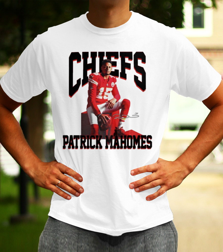 Patrick Mahomes Chiefs Signature Football Number 15 Kansas City T-Shirt