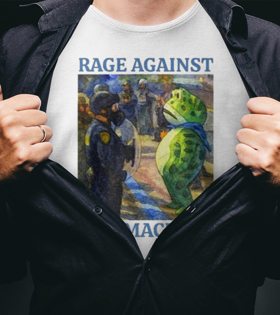 Rage Against The Machine Portland Frog Protest Scene T-Shirt