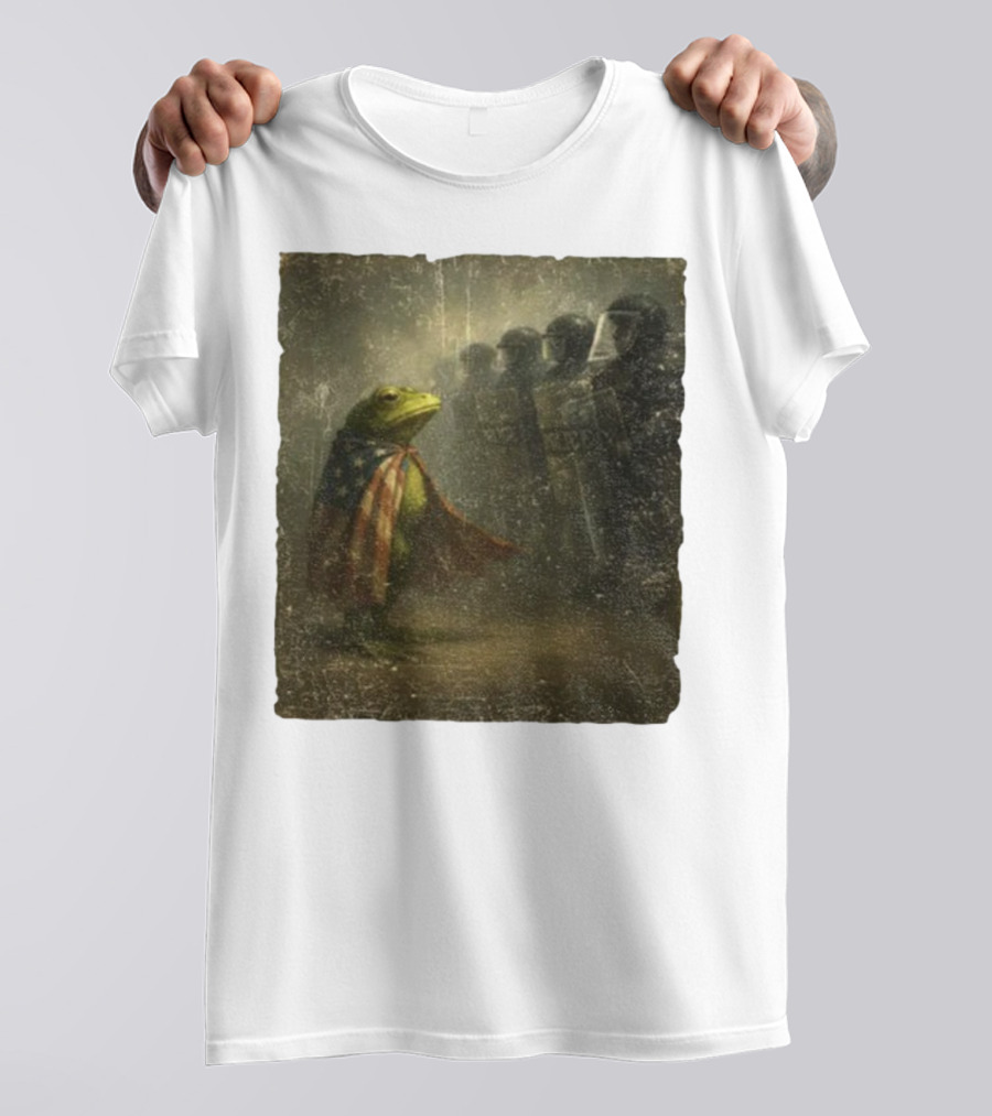 Portland Frog American Flag Protest Against Riot Police Equality T-Shirt