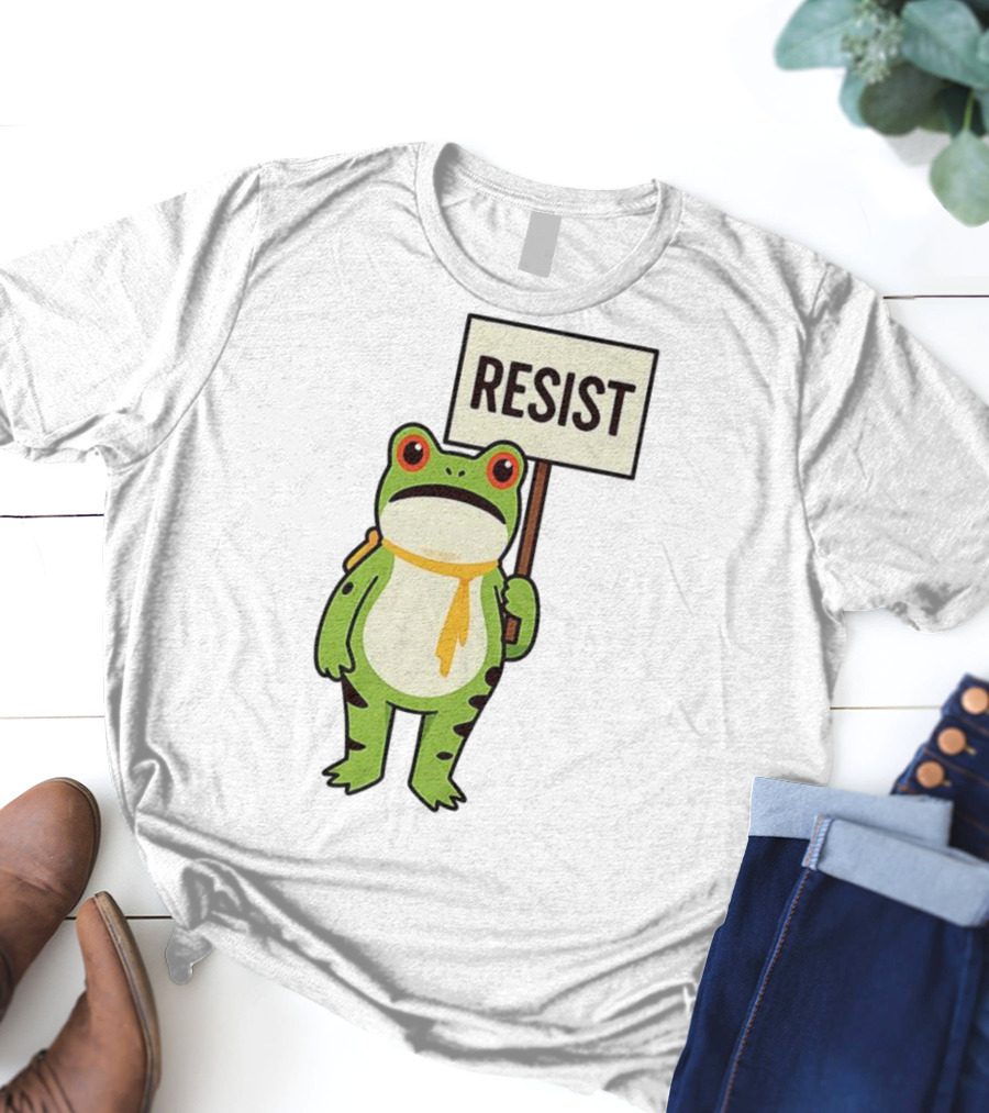 Resist Portland Frog Protest Anti ICE Sign T-Shirt