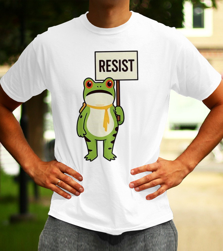 Resist Portland Frog Protest Anti ICE Sign T-Shirt