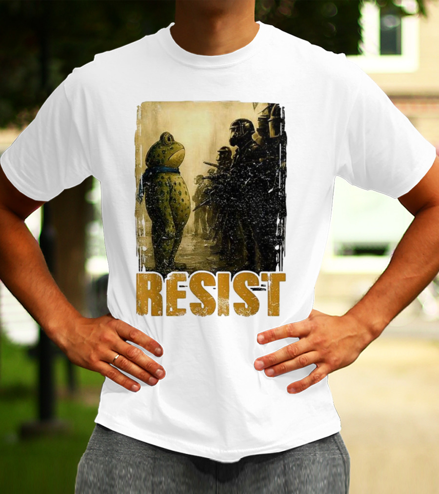 Resist Portland Protest Frog Standoff With Riot Police T-Shirt