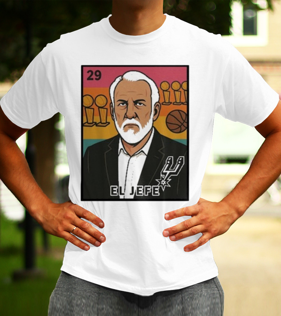 Porvida Popovich El Jefe San Antonio Spurs 29 Trophy T-Shirt