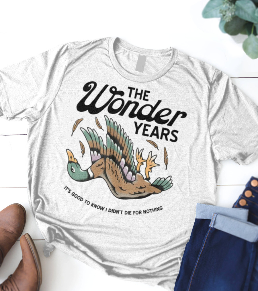 The Wonder Years Mallard Flying Feathers Falling Design T-Shirt