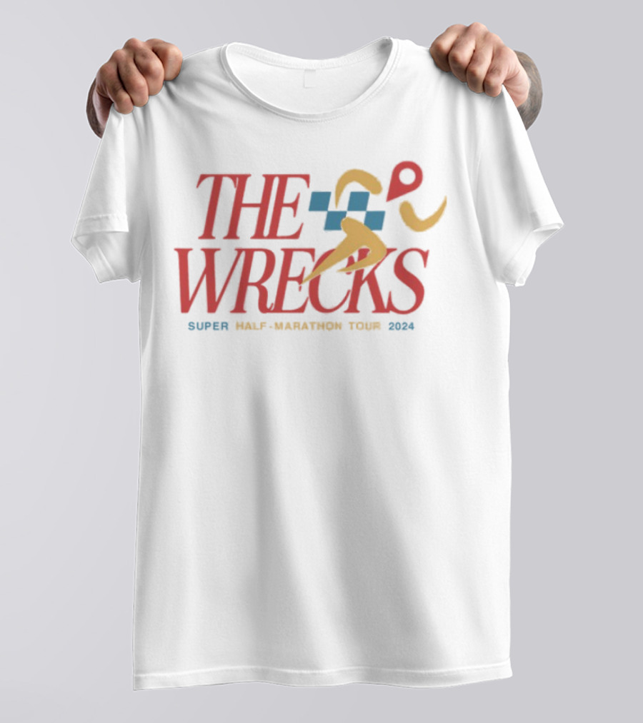 The Wrecks Super Half Marathon Tour 2024 Athletic Runner Icon Race Adventure T-Shirt