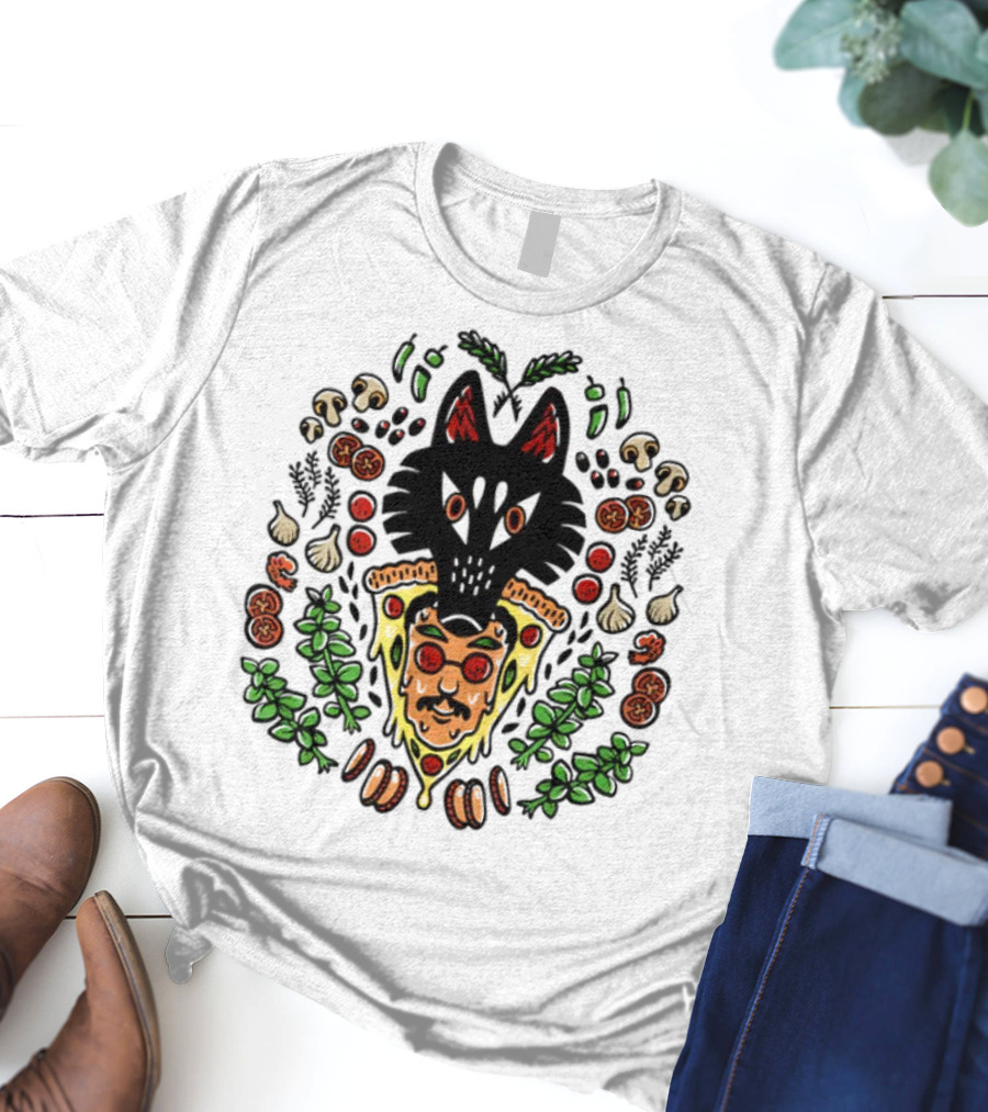 Wolf Pizza John Artistry Fusion With Toppings And Herbs T-Shirt