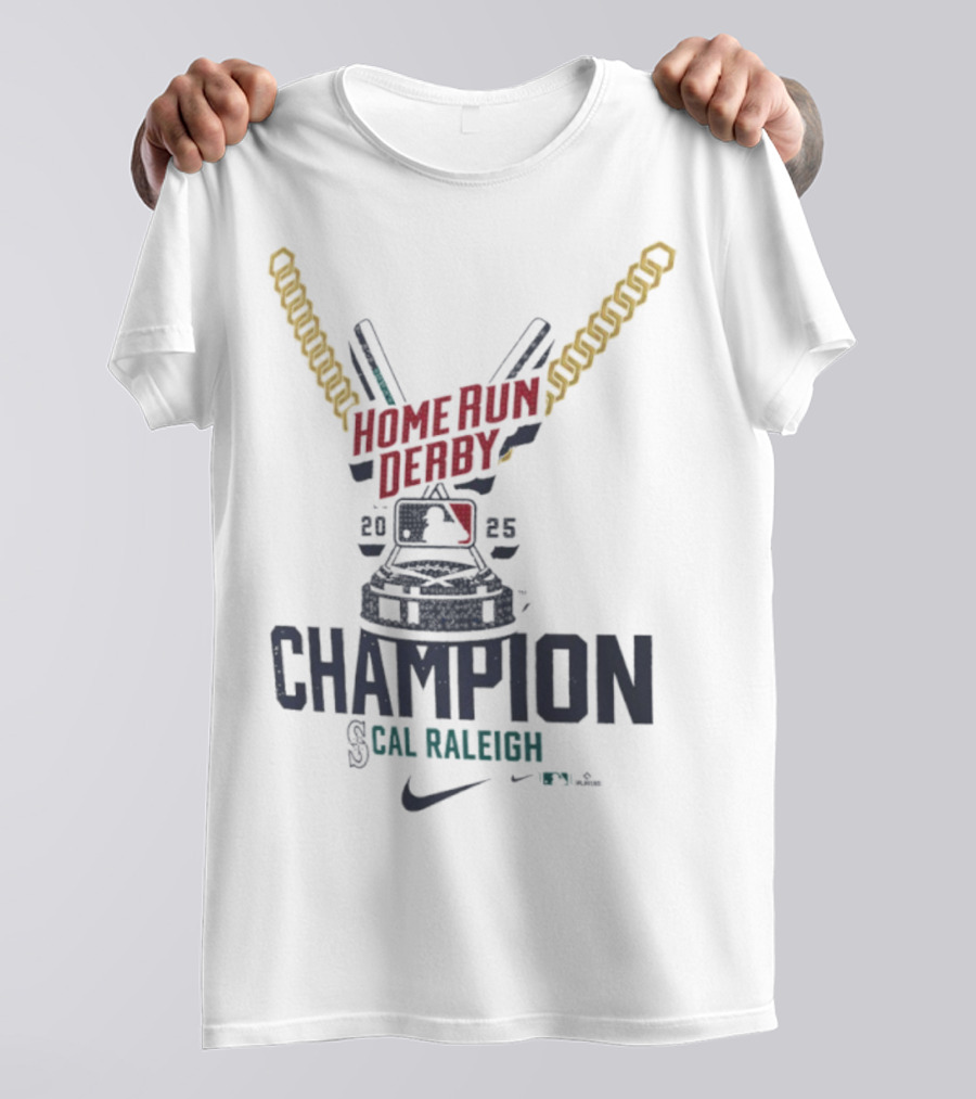 Seattle Mariners Cal Raleigh 2025 Home Run Derby Champion Nike MLB T-Shirt
