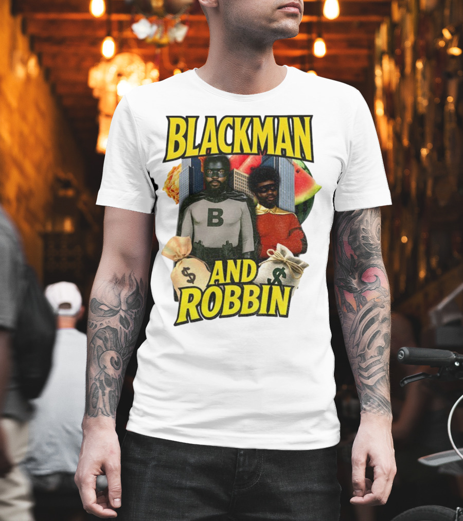 Blackman And Robbin Urban Twist Iconic Duo Bold Parody T-Shirt