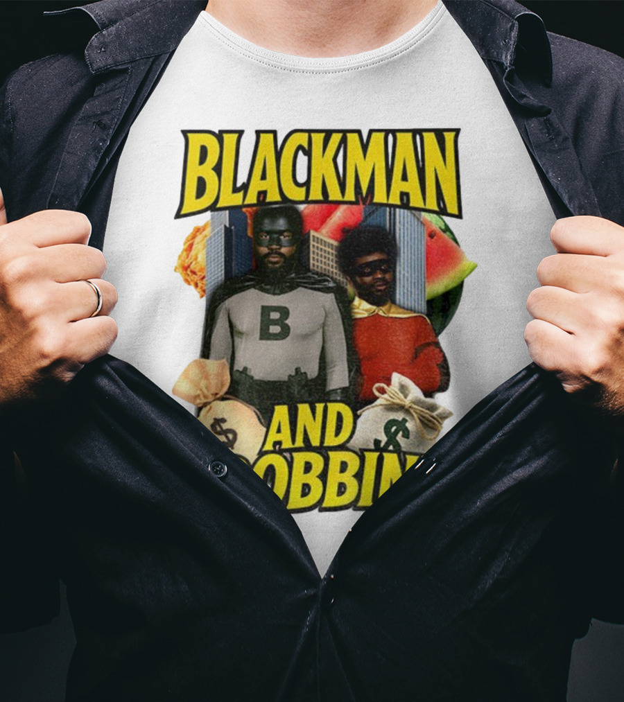Blackman And Robbin Urban Twist Iconic Duo Bold Parody T-Shirt