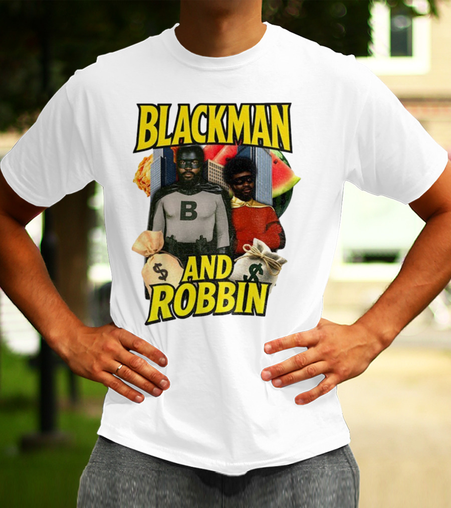 Blackman And Robbin Urban Twist Iconic Duo Bold Parody T-Shirt