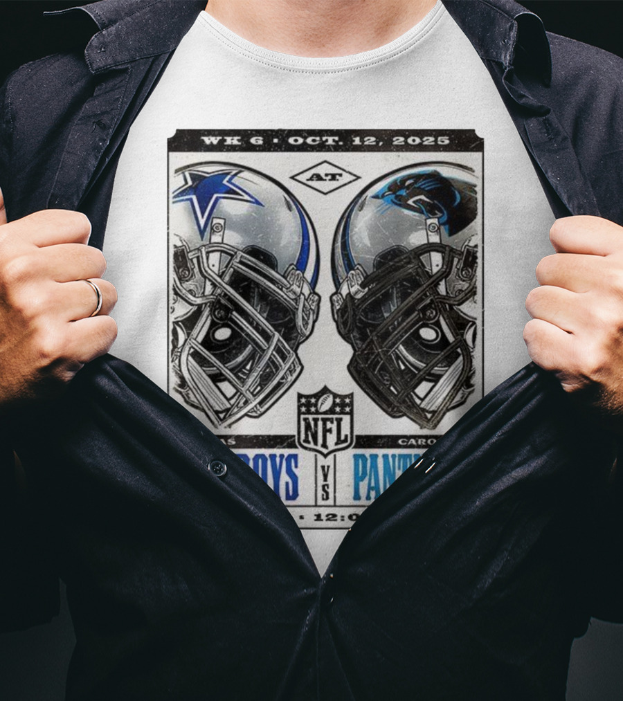 WK 6 Oct 12 2025 Dallas Cowboys Vs Carolina Panthers NFL Sunday 12:00 PM CT T-Shirt