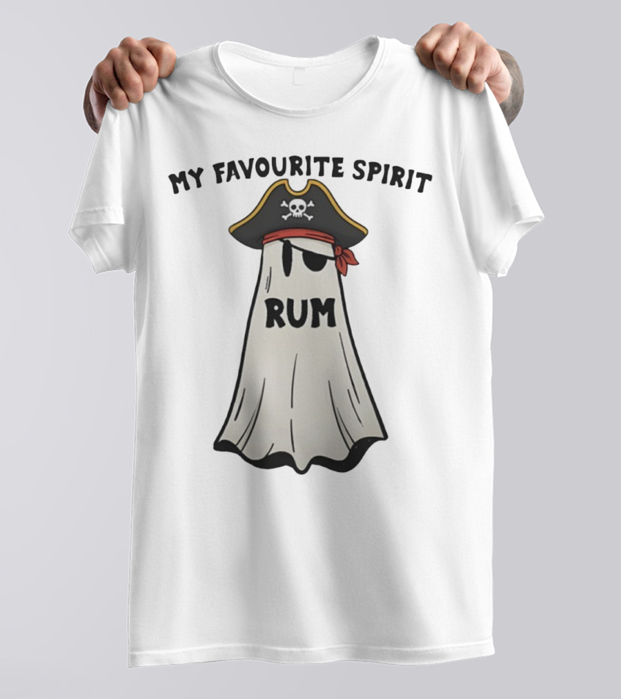 My Favourite Spirit Rum Pirate Ghost Funny Halloween Costume T-Shirt