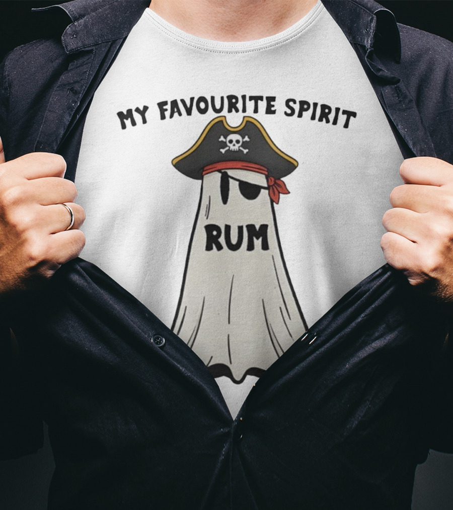 My Favourite Spirit Rum Pirate Ghost Funny Halloween Costume T-Shirt