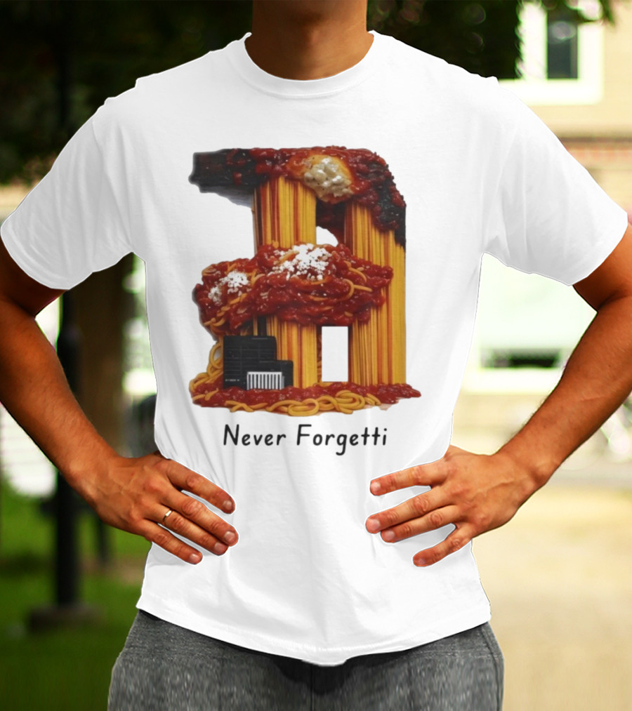 Never Forgetti Spaghetti 9/11 Memory Loss Awareness T-Shirt