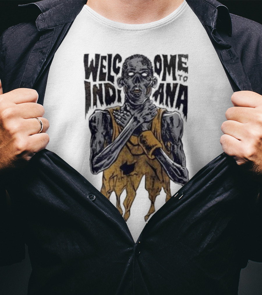 New York Knicks Killer Welcome To Indiana Pacers Zombie Player Choking Graphic T-Shirt