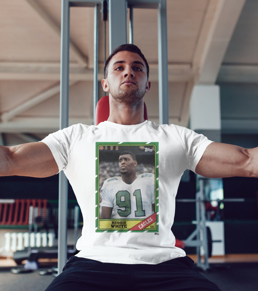 Topps Reggie White 91 Philadelphia Eagles DE Trading Card T-Shirt