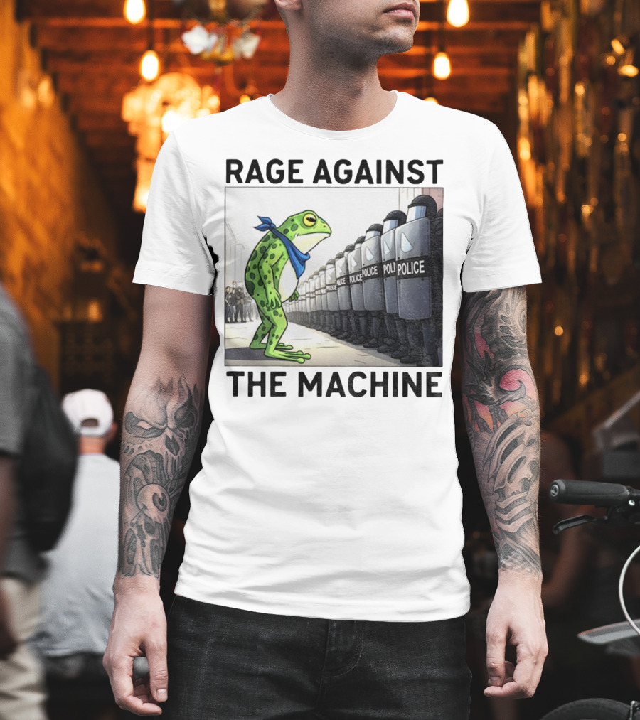 Rage Against The Machine Portland Frog Police Anti-Fascism Vintage T-Shirt