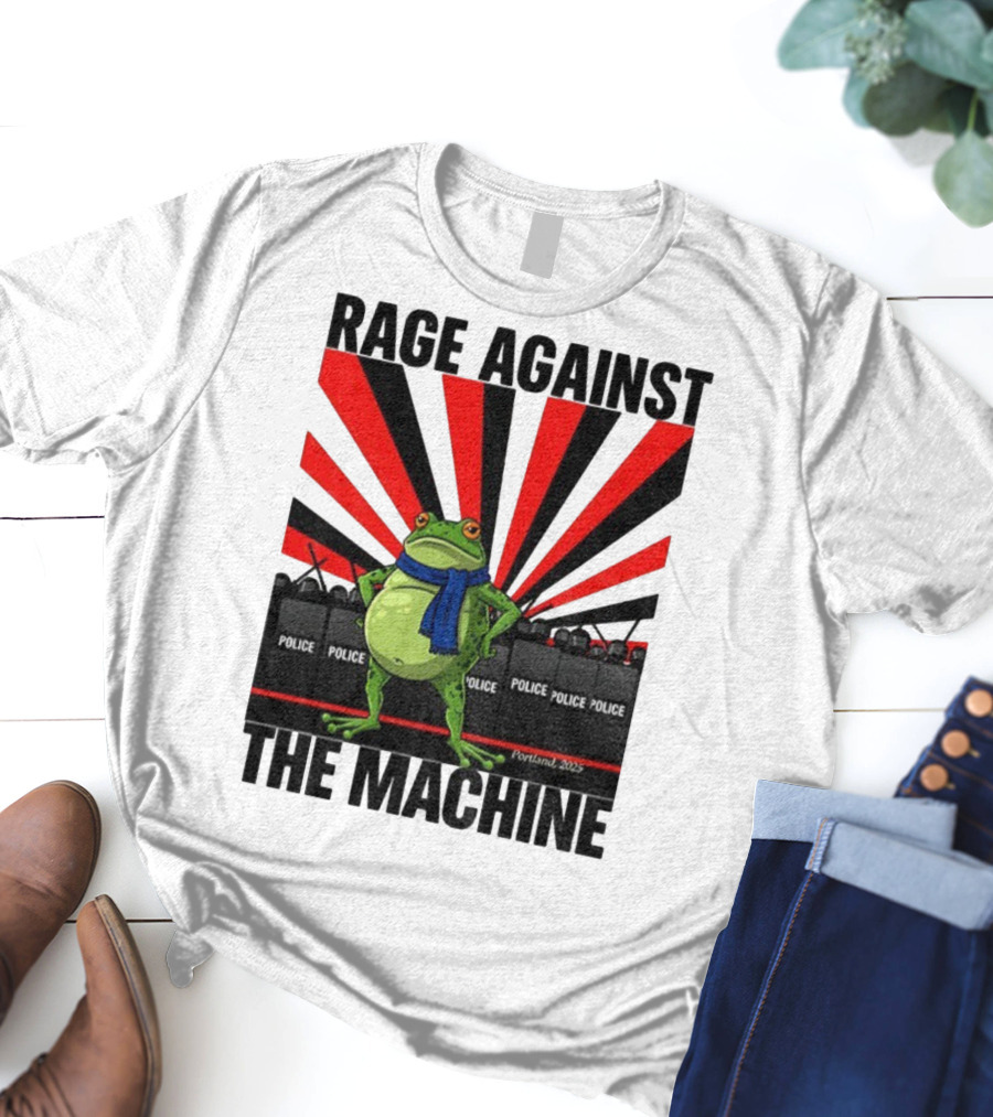 Rage Against The Machine Portland Frog Police 2025 Anti Trump Vintage T-Shirt