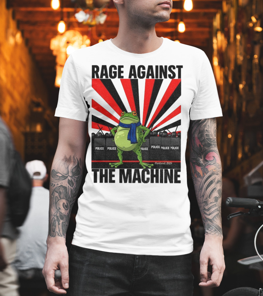 Rage Against The Machine Portland Frog Police 2025 Anti Trump Vintage T-Shirt