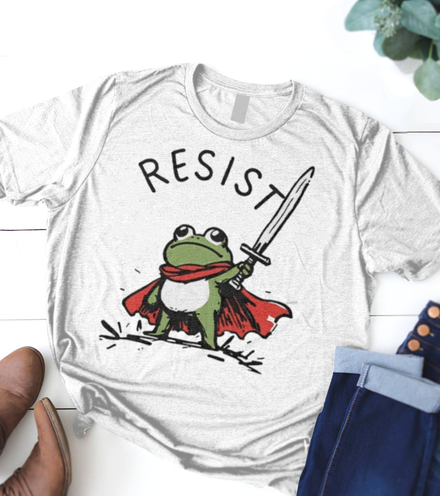 Portland Frog Resist Sword Cape T-Shirt