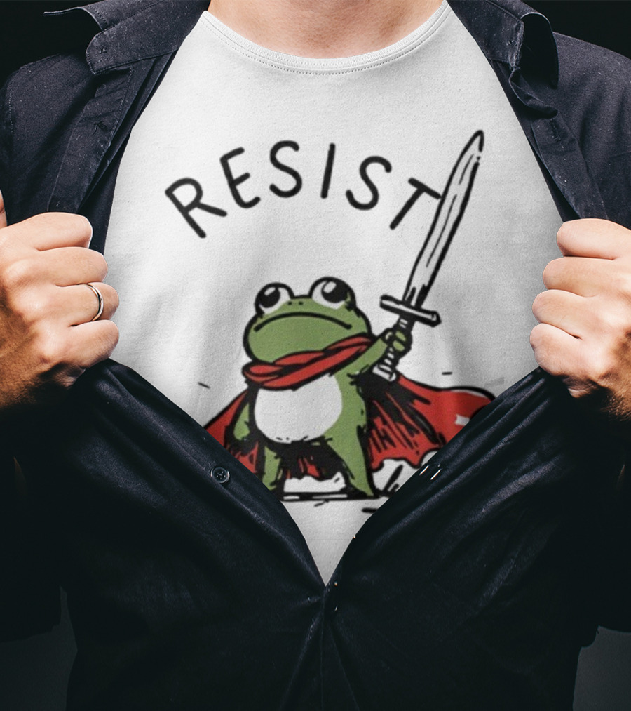 Portland Frog Resist Sword Cape T-Shirt