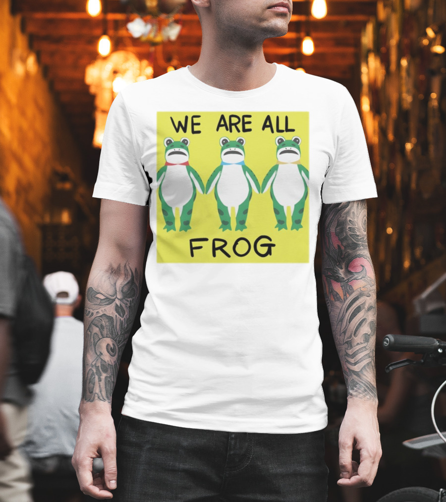 Portland Frog We Are All Frog Trio Colorful Cartoon Style T-Shirt