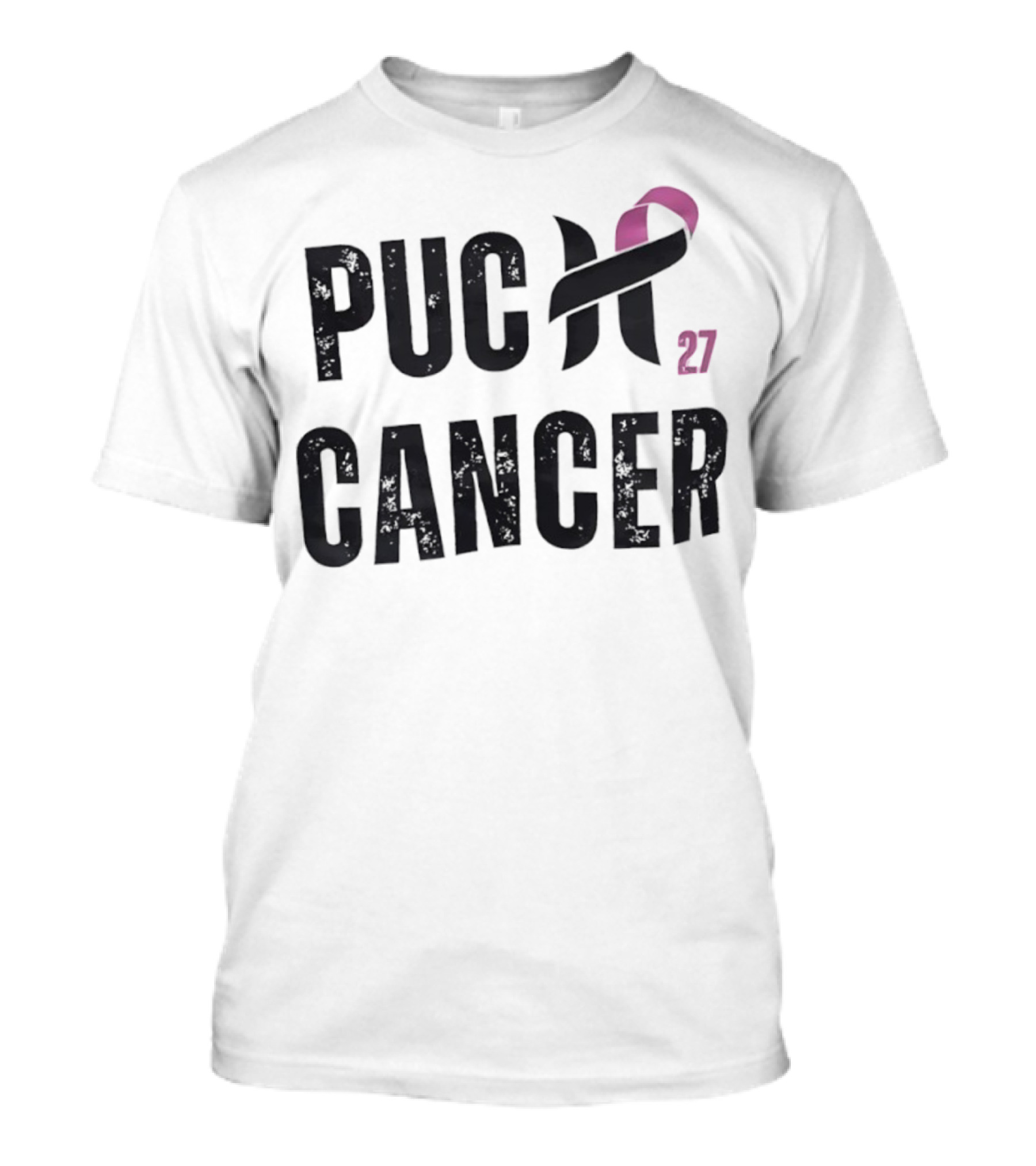 Puck Cancer 27 Hockey Ribbon Awareness T-Shirt