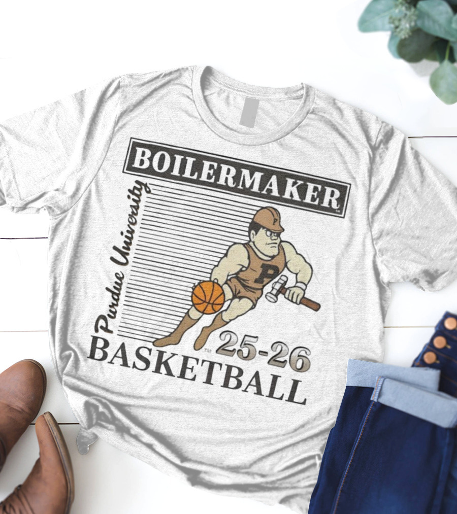 Purdue University Boilermaker 25-26 Basketball Vintage Russell Athletic T-Shirt