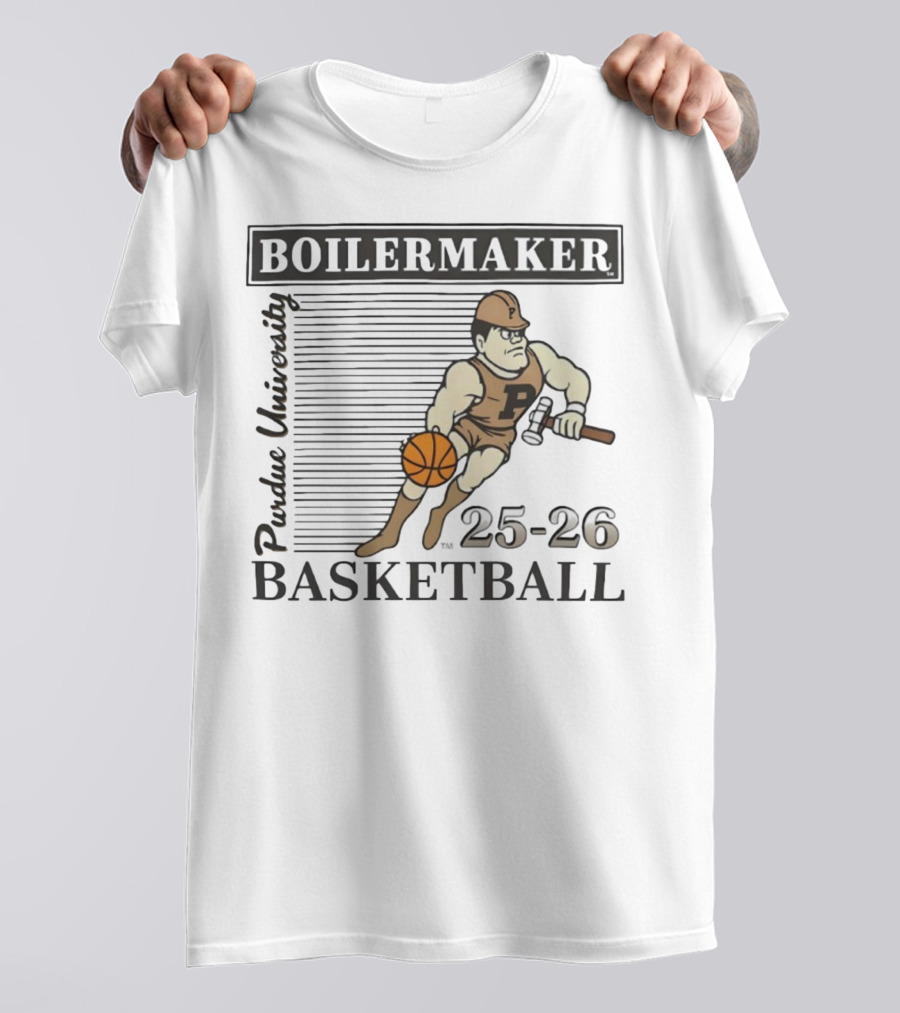 Purdue University Boilermaker 25-26 Basketball Vintage Russell Athletic T-Shirt