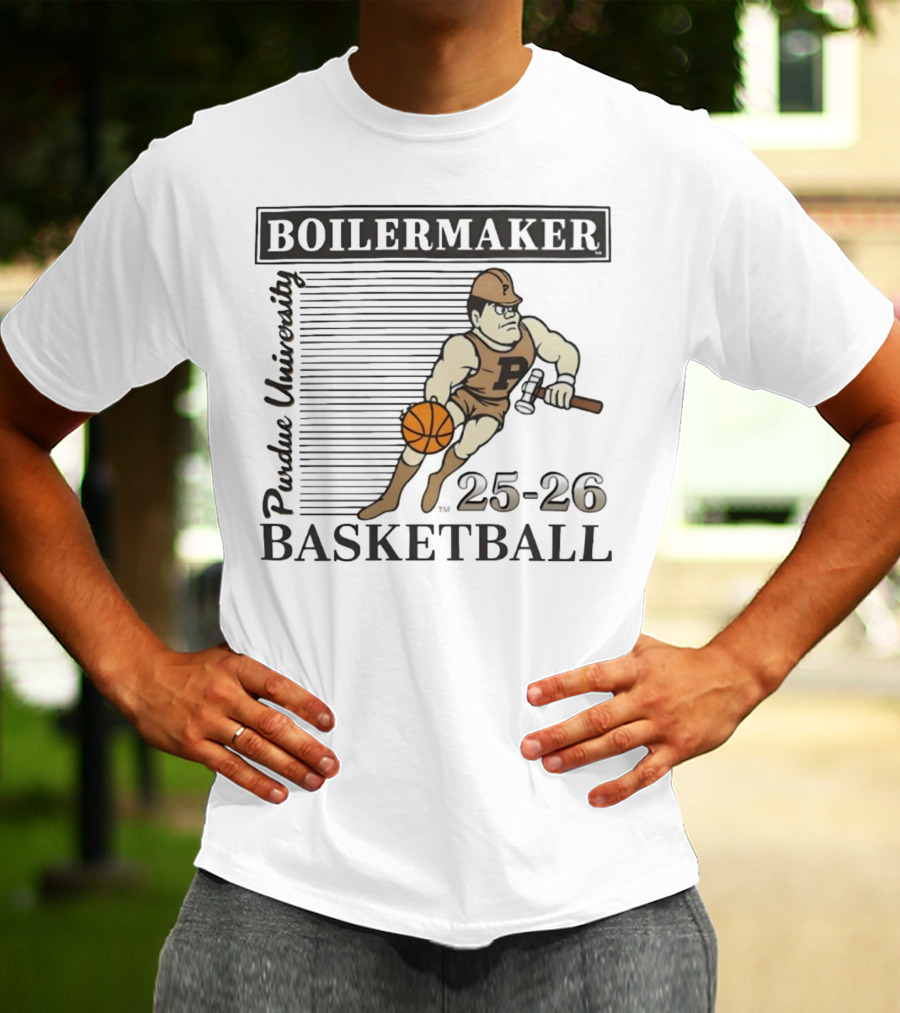 Purdue University Boilermaker 25-26 Basketball Vintage Russell Athletic T-Shirt