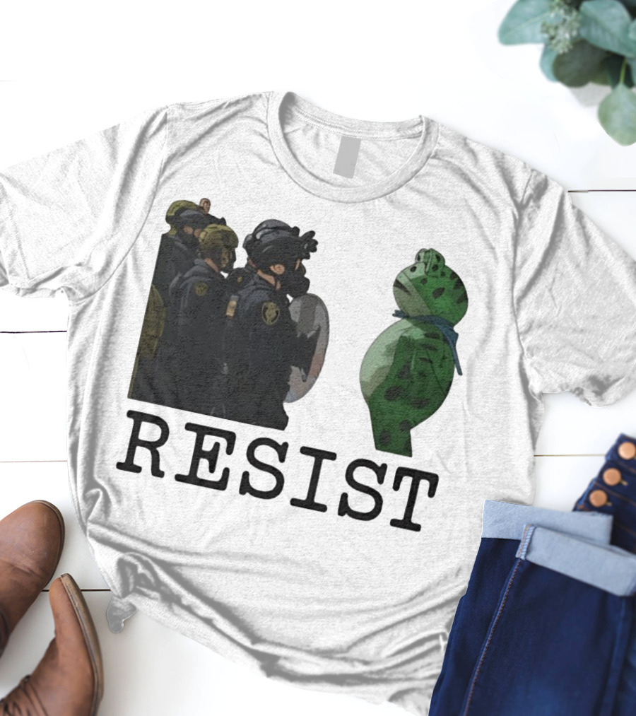 Portland Protest Resist Frog Anti ICE Anti Fascism T-Shirt