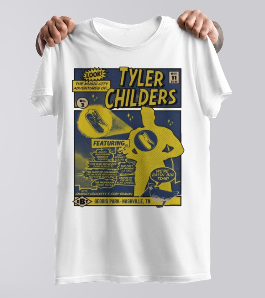 Tyler Childers The Music City Adventures Featuring Charley Crockett Cory Branan GEODIS Park Nashville TN Oct 11 2025 T-Shirt