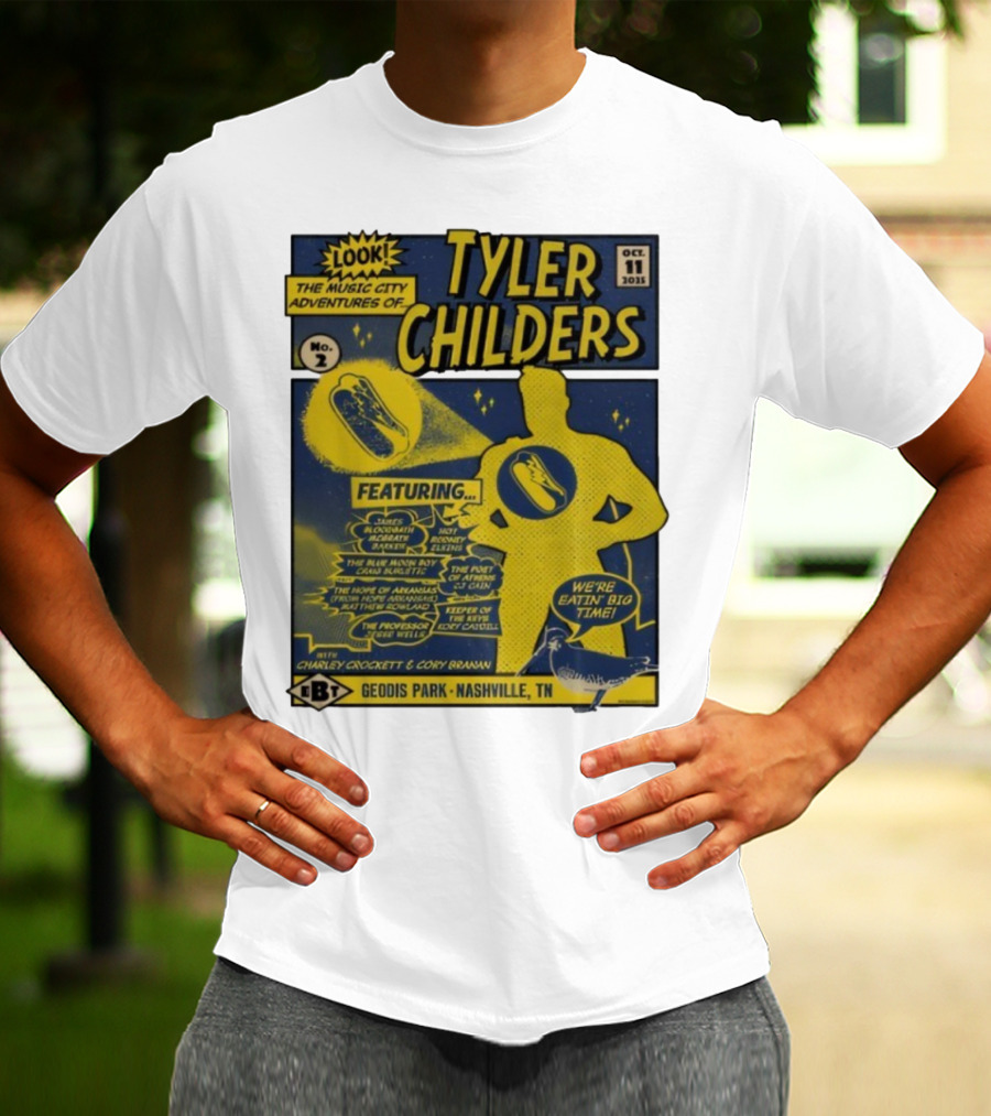 Tyler Childers The Music City Adventures Featuring Charley Crockett Cory Branan GEODIS Park Nashville TN Oct 11 2025 T-Shirt
