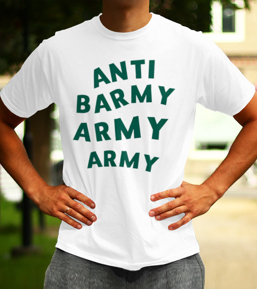 Anti Barmy Army Text Graphic T-Shirt