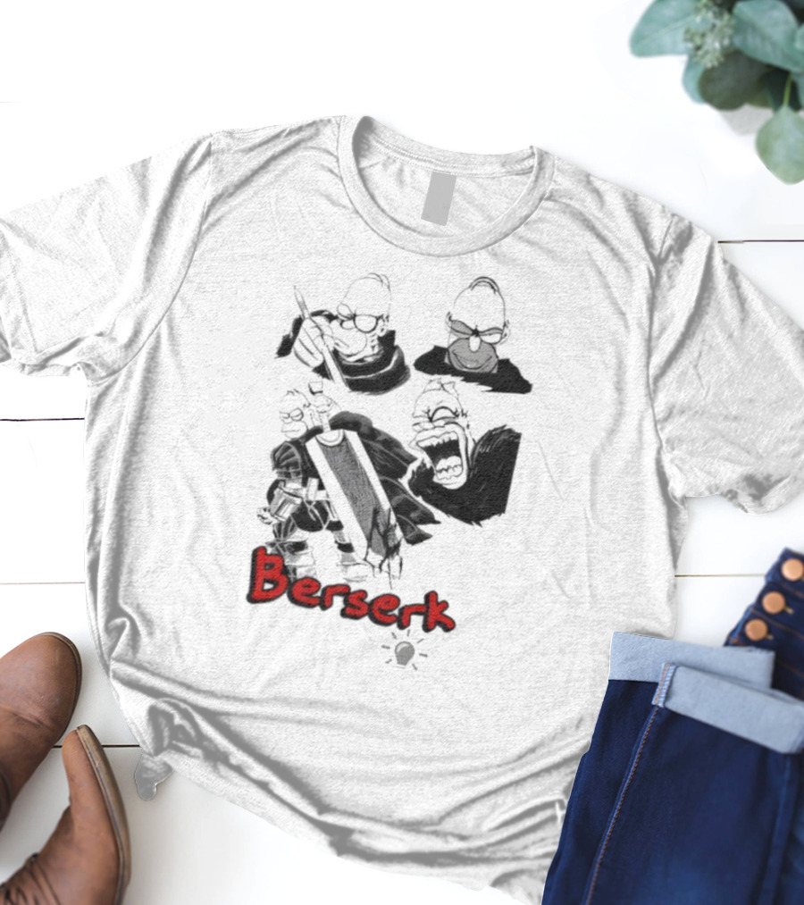 Berserk Guts Homer Simpson Crossover Meme T-Shirt