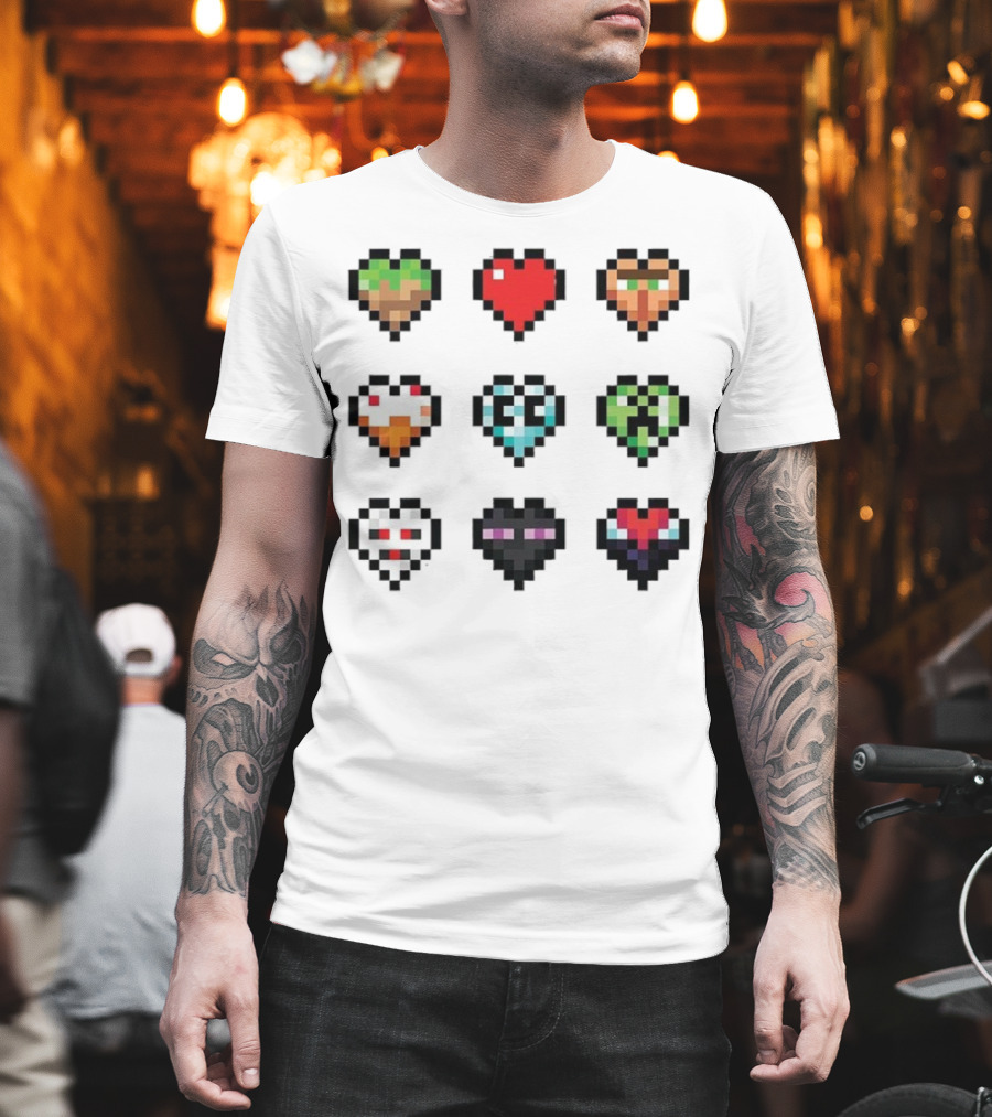 Pixelated Craftee’s Hearts Icons Collection T-Shirt