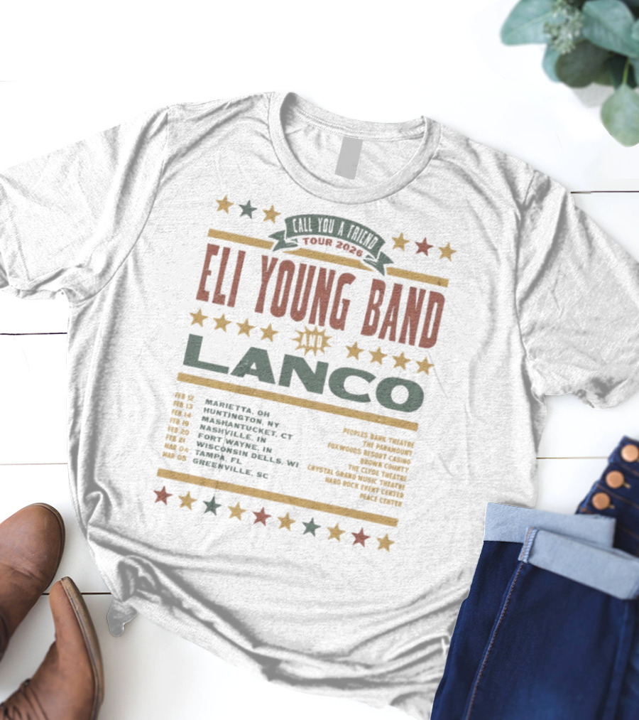 Eli Young Band Tour 2026 Lanco With Special Guest Locations T-Shirt