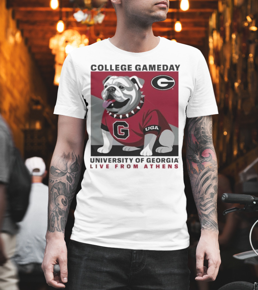 Georgia Bulldogs College Gameday University Of Georgia Live From Athens UGA 2025 T-Shirt