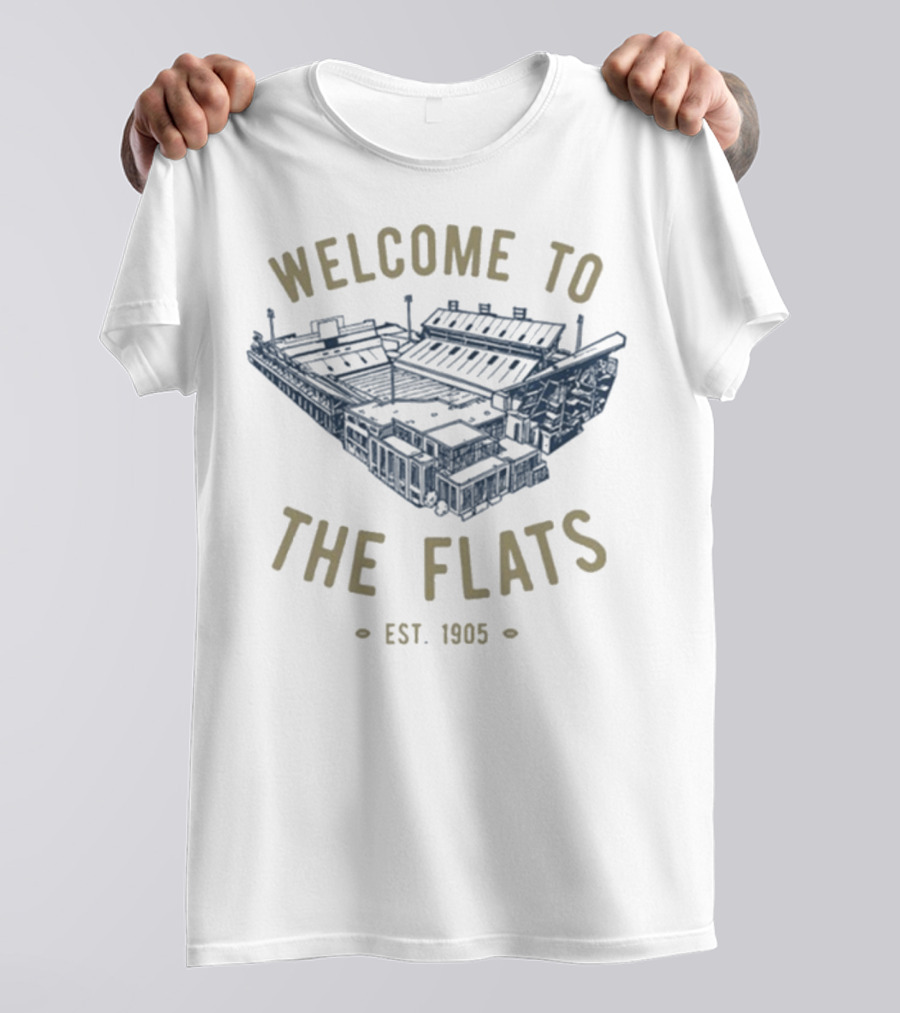 Georgia Tech Yellow Jackets Welcome To The Flats Est 1905 Stadium Blueprint T-Shirt