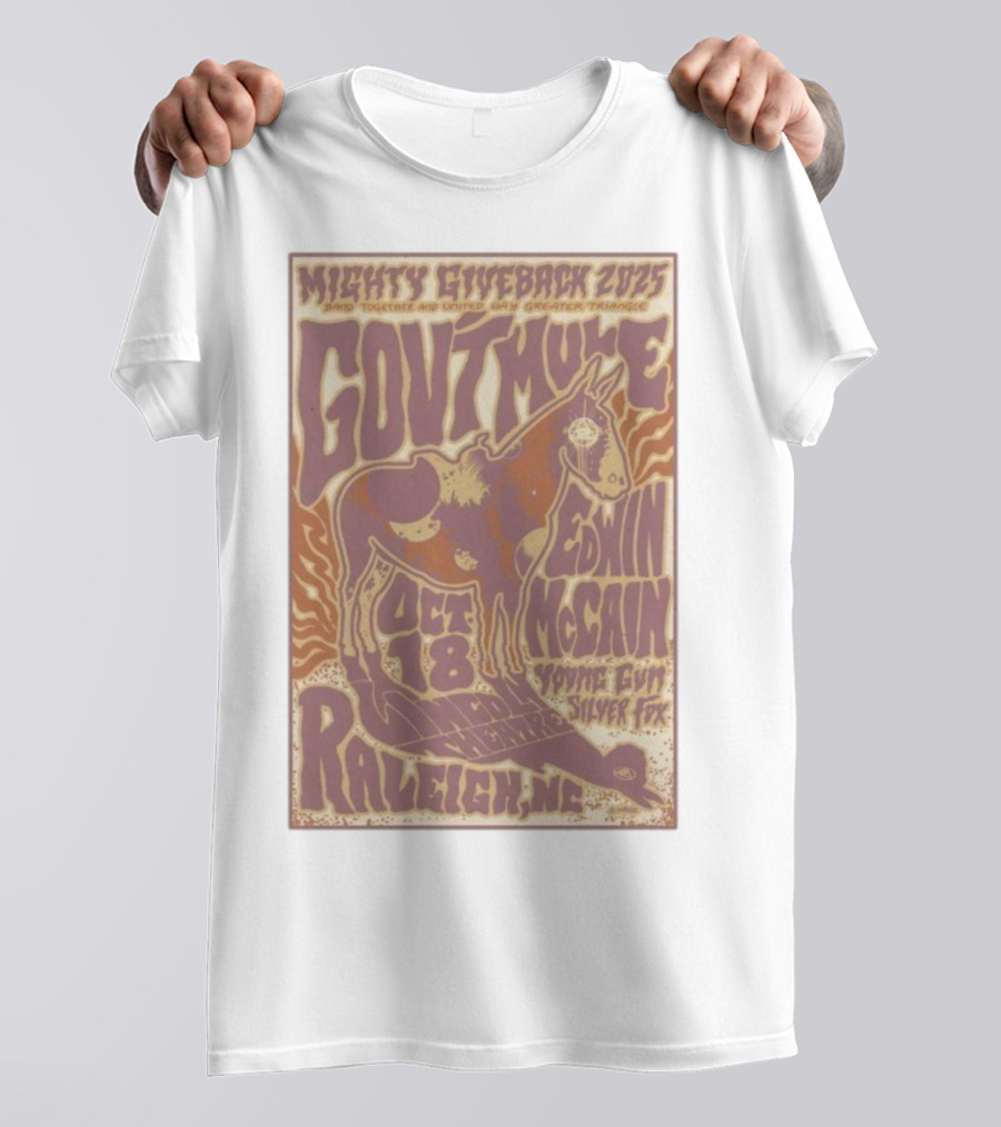 Mighty Giveback 2025 Gov’t Mule Edwin McCain Oct 18 Lincoln Theatre Outdoor Stage Raleigh NC T-Shirt