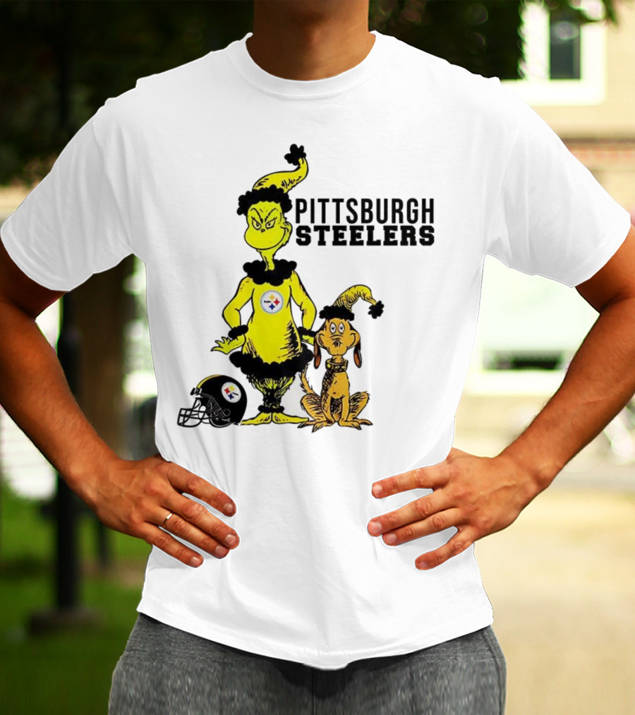 Grinch Max Pittsburgh Steelers Football Christmas Collaboration T-Shirt