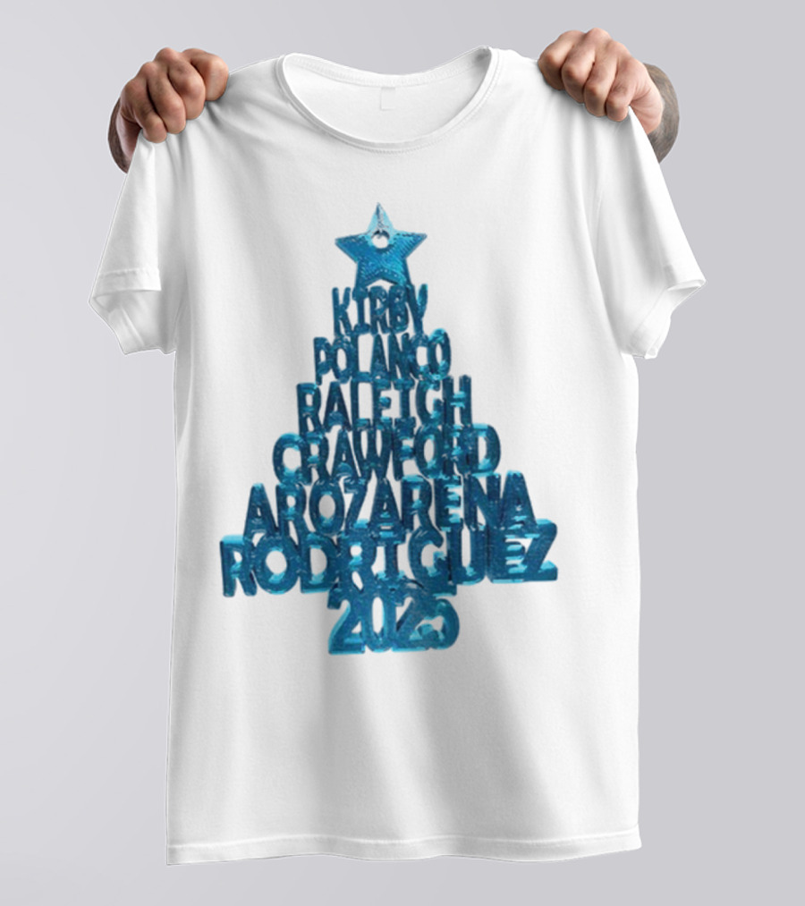Kirby Polanco Raleigh Crawford Arozarena Rodriguez 2025 Christmas Tree T-Shirt