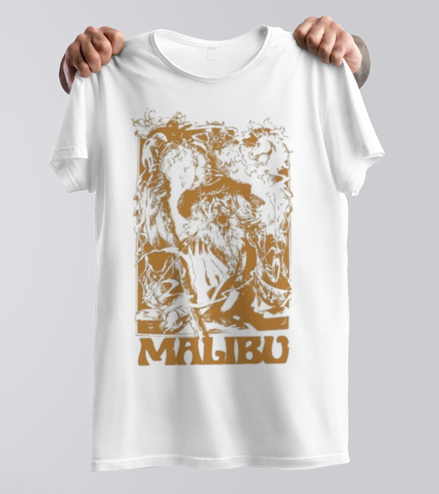 Malibu Wizard Mystical Floral Art Vintage Style T-Shirt