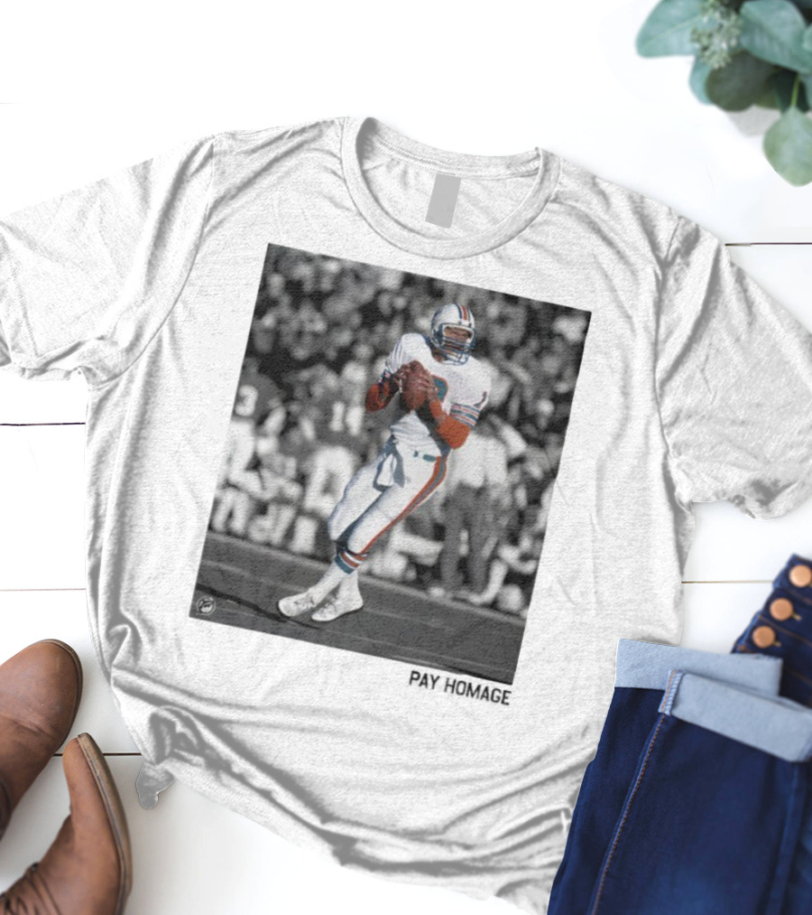 Miami Dolphins Dan Marino Ash Retro Football Legend T-Shirt