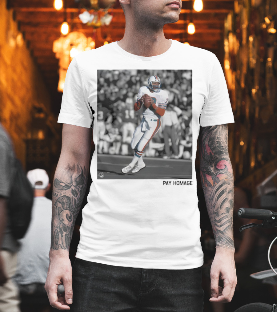 Miami Dolphins Dan Marino Ash Retro Football Legend T-Shirt