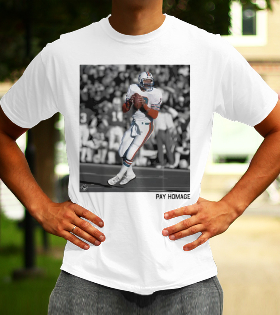 Miami Dolphins Dan Marino Ash Retro Football Legend T-Shirt