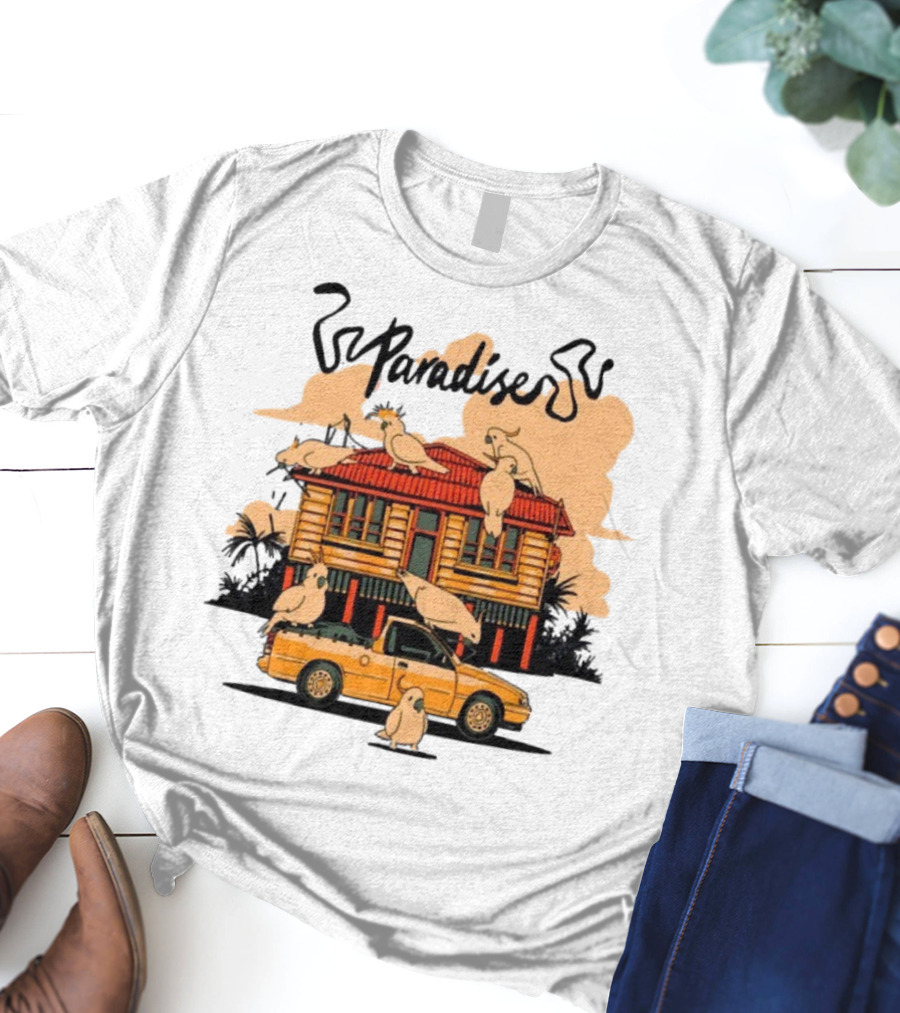Phoebe Paradise Cockatoo House With Cockatoos And Ute Graphic T-Shirt