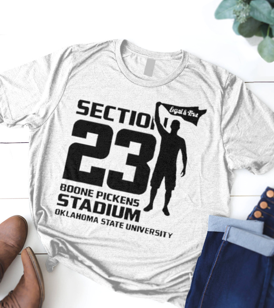 Section 23 Boone Pickens Stadium Oklahoma State University Pistol Pete T-Shirt
